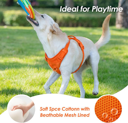 No Pull Dog Harness, Puppy Vest with Front Clip for Small Medium Large Sized Dog(Orange,L)