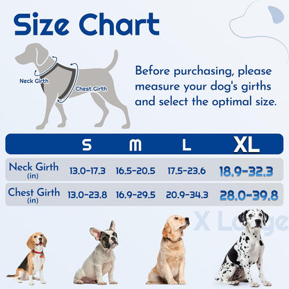 Eagloo Dog Harness for Large Dogs, Easy Wearing with 3 Buckles, Adjustable No Pull Pet Harness with 2 Rings for Walking, No Chock Reflective Soft Padded Vest with Control Handle, Blue & Black, XL