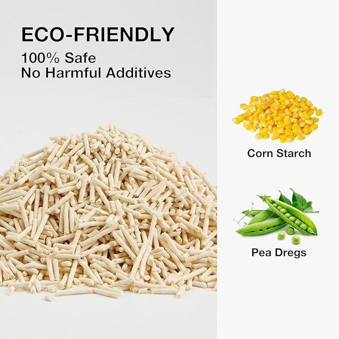 Tofu Cat Litter Clumping, Flushable,Ultra Absorbent and Fast Drying,Solubility in Water,Really Dust-Free Esay Clean,Dust-Free,100% Natural Materials,Less Scattering,33.6lb (5.6lb* 6bags)