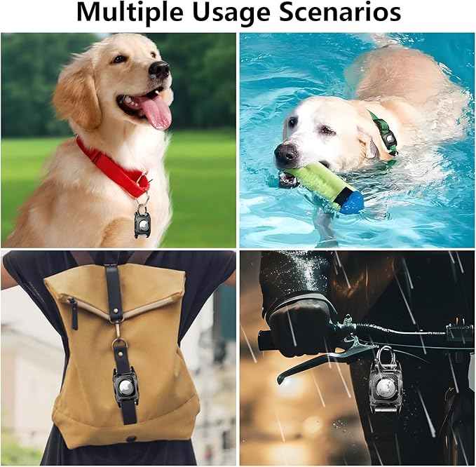 ETACCU Airtag Dog Collar Holder | Airtag Dog Waterproof - Airtag Holder for Dog Collar with Removable Metal Loop, Sturdy TPU, Lightweight, Compact Size (1)
