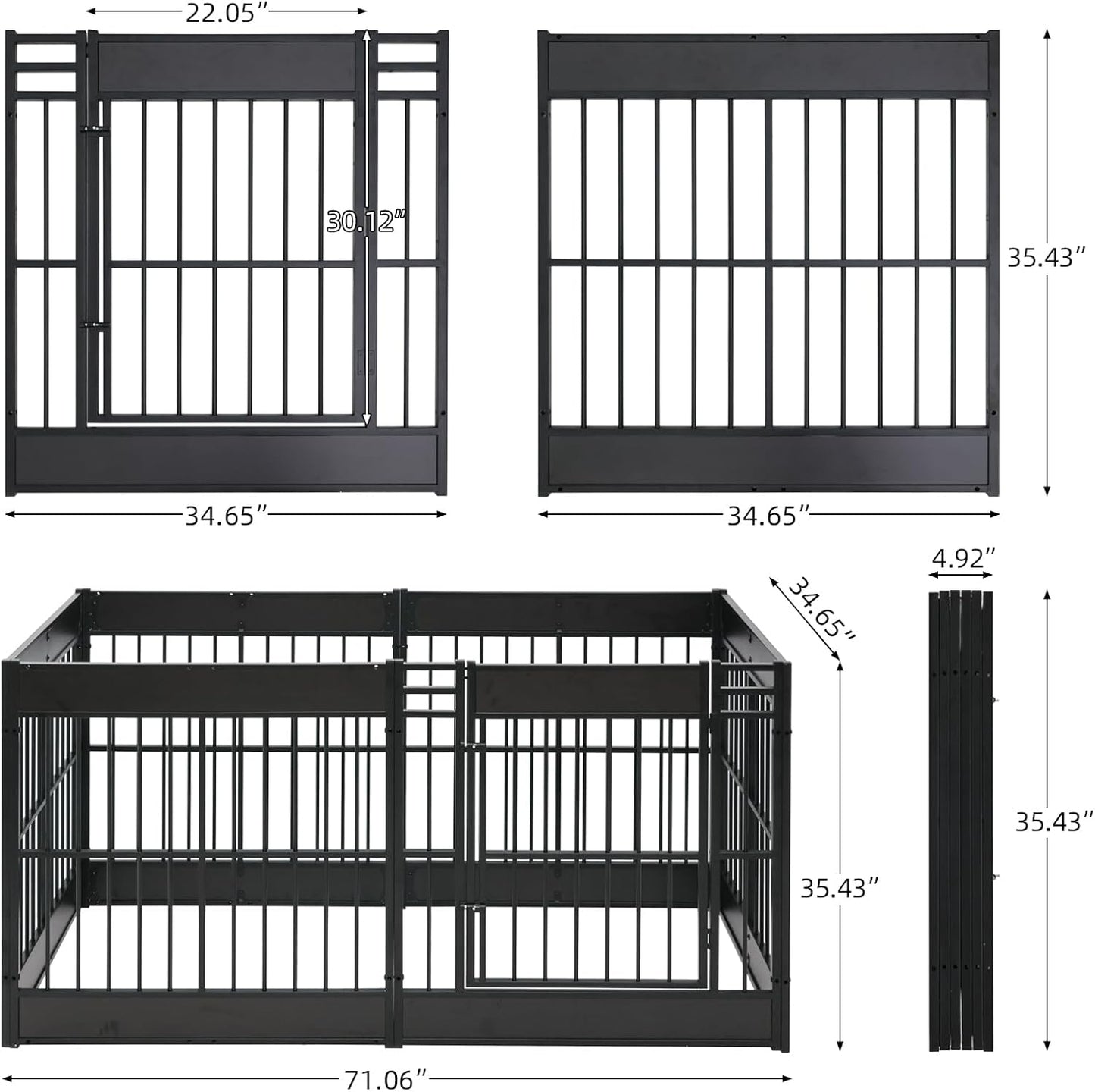 Dog Playpen, 35.4" Height Dog Pen Indoor, Heavy Duty, Safe and Sturdy, Furniture Style Puppy Pen