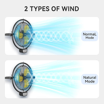 5100 CFM 20" Remote Control Wall Mount Fans, High Velocity 3-Speed Professional Oscillating Wall Fan with Timer, Heavy Duty Industrial Wall Fans for Patio, Commercial, Gazebo, and Garage, UL Listed