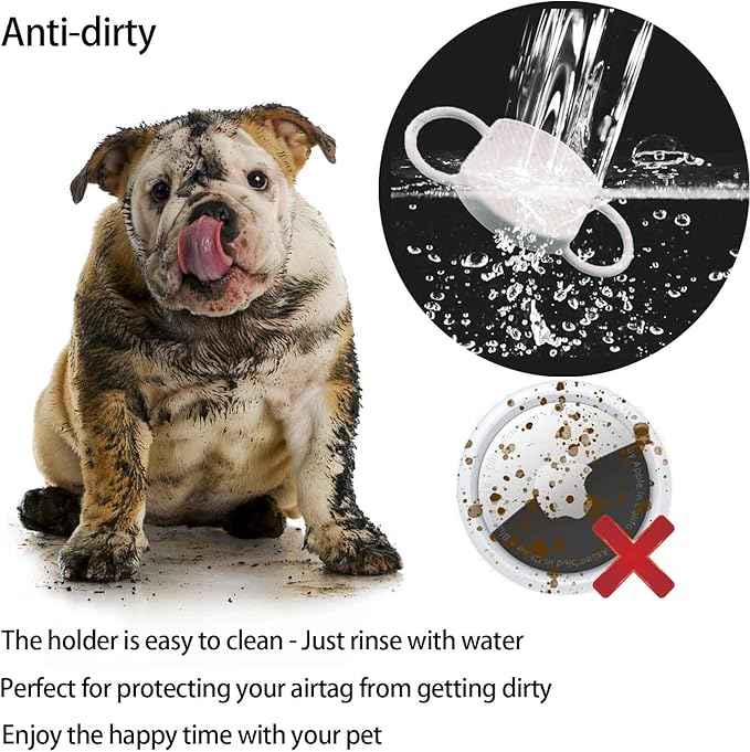 Dog Collar Airtag Holder 4 Pack, Waterproof Companion of Air Tag Trackers Locator Case, Protective itag Apple GPS Holder Compatible with Cat Collars, Silicone Dog airtag Holder
