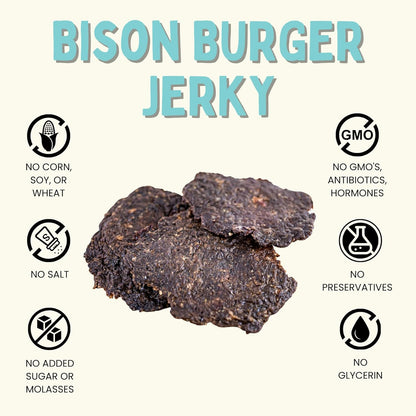 Winnie Lou Bison Burger Jerky Dog Treats – Limited Ingredient, Human Grade, Training Treats for Small, Medium & Large Dogs, Made in USA (2 Pack)