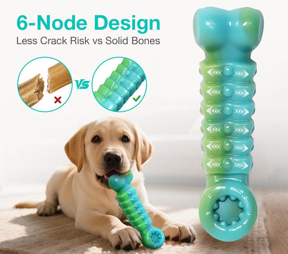 Tough Dog Toys for Aggressive Chewers - Indestructible Chew Toy Bone for Medium & Large Breeds, Keeps Dogs Busy & Cleans Teeth - Peanut Flavored