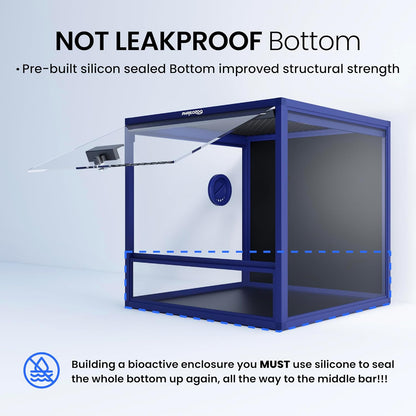 MagicCube 18'' x 18'' x 18'' Reptile Tank with Lock, 24 Gallon Reptile Terrarium with Flip-Up Tempered Glass Door, Top Screen Ventilation for Leopard Gecko - Bottom Not Leakproof - Pawvie