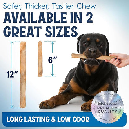 12" Collagen Sticks for Dogs – Low Odor Long-Lasting Bully Stick & Rawhide Alternative, Single Ingredient Beef Bone, High Protein Dental Treat, Vet Approved, Improves Joint Health – 5 Pack
