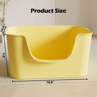 Small Cat Litter Box with High Sides,Cat Boxes for Indoor Cats,Cat Litter Pan for Kitty,Litter Box with Low Entry,Easy to Clean,Anti-Splashing (Green)