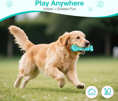 Tough Dog Toys for Aggressive Chewers - Indestructible Chew Toy Bone for Medium & Large Breeds, Keeps Dogs Busy & Cleans Teeth - Peanut Flavored