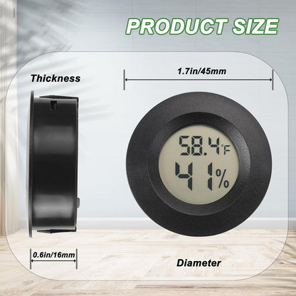 Mini Hygrometer Digital Thermometer Humidity Meter 6 Pack Hygrometer Thermometers Indoor/Outdoor Humidity Monitor Reptile Thermometer for Humidors Greenhouse Garden Cellar Fahrenheit(℉)/ Celsius(℃)