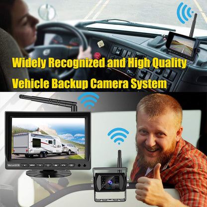 Wireless Backup Camera for Trucks VMW7 high Definition 1080P 7” IPS Monitor System,High-Speed Stable Transmission & Waterproof for Truck,Recreational Vehicle Trailer,Bus,Harvester Pickup Motorhome