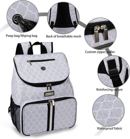 BAGLHER丨Dog Travel Bag, Airline Approved Pet Supplies Backpack, Dog Travel Backpack with 2 Silicone Collapsible Bowls and 2 Food Baskets - Pawvie
