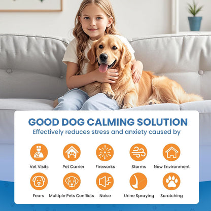 Dog Calming Diffuser, 8 in 1 Dog Pheromones Calming Diffuser, Relaxing Pheromone for Dogs Relief Stress Anxiety Reduce Aggression Barking, Help Train Dog to Pee, 2 Diffuser 6 Refill(48ml)