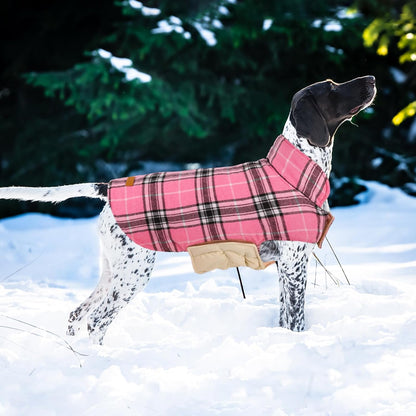 Kuoser Warm Dog Coat, Waterproof Dog Coats for X-Small Dogs, Adjustable Durable Doggie Winter Jacket Reversible Cozy Puppy Cold Weather Apparel from Small to Large Breed, Pink XS