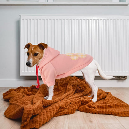 SAWMONG Dog Hoodie,Flannel Pet Hooded Sweater with Hat Puppy Pullover Sweater Shirt,Dog (Pink,M)