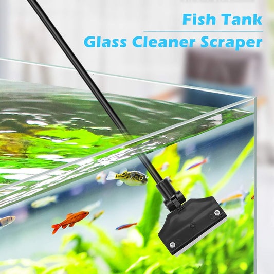 Aquarium Algae Scraper,Aquarium Glass Cleaner,Fish Tank Cleaner, Aquarium Scraper with 10 Blades,26 Inch.