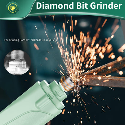 Dog Nail Clippers & Cat Nail Clipper with Catcher, 2 in 1 Dog Nail Trimmers & Grinder with Light for Large Small Dogs Cats,Silent Groom Pro Claw Trimmer, Rechargeable Dogs Nails Grinder Quiet