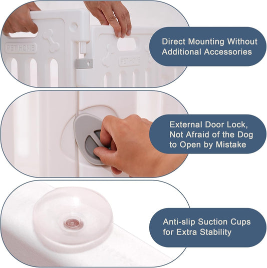 Dog Playpen with Door, DIY Shape Combination Puppy Pen,25.5" H 10-Panel Dog Fence,Non-Slip & Secure Pet Gate, Easy to Assemble(Standard Room)