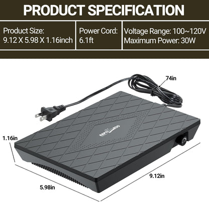 REPTI ZOO Reptile Heat Panel Adjustable Temperature Reptile Heating Plate, Non-Light Heating Solution with Expanded Heating Range for Hermit Crabs/Leopard Geckos/Turtles/Snakes/Lizards