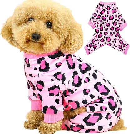 Vet-Approved Dog Onesie Pajamas for Medium Dog Clothes - Lightweight Soft Stretchy Puppy Costume - Certified Hypoallergenic Comfort Anxiety-Reducing (Pink, Large)
