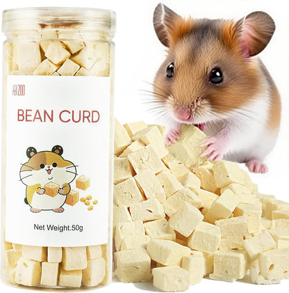 Abizoo Freeze Dried Tofu for Hamsters High Protein Low Fat & Balanced Minerals Grain Free Single Ingredient Natural Treats Enrichment Snacks for Rabbits, Guinea Pigs & Small Pets