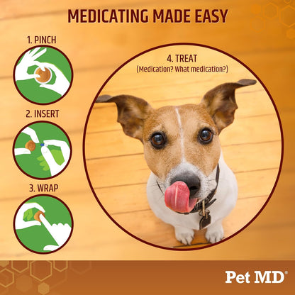 Pet MD Wrap A Pill Peanut Butter Flavor Pill Paste for Dogs - Make a Pocket or Pouch to Hide Pills & Medication - 8 oz