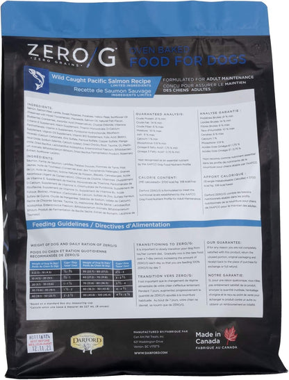 Darford Zero G Wild Caught Pacific Salmon Dog Food Oven Baked with Omega 3 6 Fatty Acids Prebiotics Superfoods Grain Free Limited Ingredients for Skin Coat Digestion All Life Stages 4.4lb