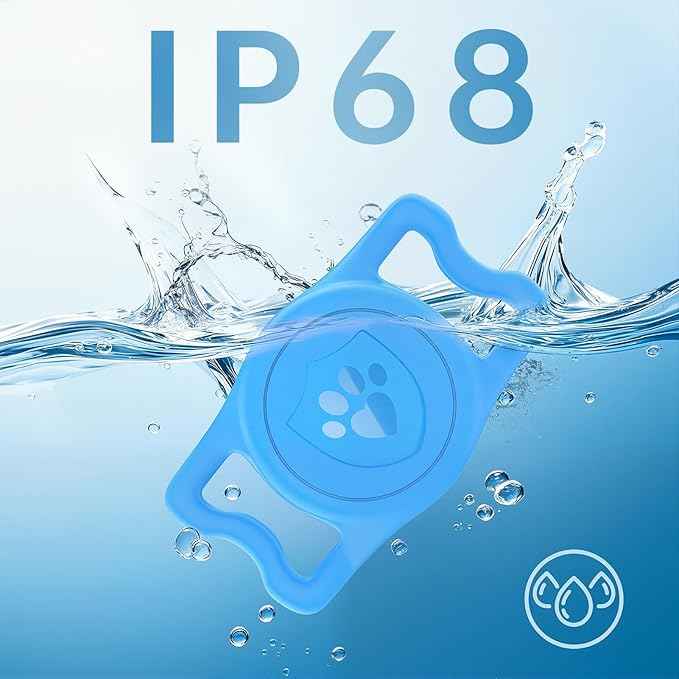 for Airtag Dog Collar Holder – IP68 Waterproof Air Tagholder for Dog Collar, Anti-Lost & Durable Silicone Case, Compatible with Apple Air Tags (Blue)