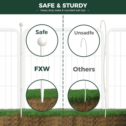 FXW Rollick Unleashed Dog Playpen for Indoor, Yard, RV Camping, 24 inch 8 Panels for Small and Puppy Dogs, White│Patented