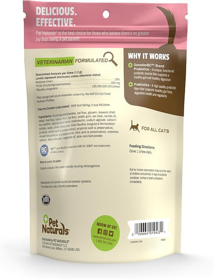 Pet Naturals Probiotic for Cats – 160 Soft Chews, Cat Prebiotic, Daily Digestive & Gut Health Support, 100M CFUs with Immune Support for Stool Balance & Sensitive Stomachs, Duck Flavor, for All Cats