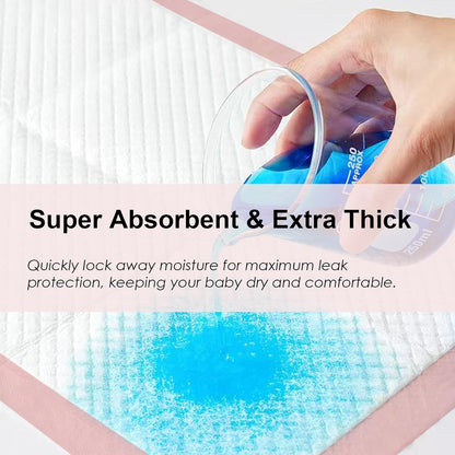 Pink Puppy Pee Pads, 18"x 24" 50 Count Disposable Puppy Pee Pad for Pet Toilet Training, Super Absorbent & Thick, Leak-Proof, Quick-Dry, Pet Potty Pads for Puppies, Dogs, Cats, Rabbits