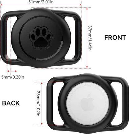 2 Pack for Airtag Dog Collar Holder,IPX8 Waterproof for air Tags-2 Pack,for Apple GPS Tracker Accessories丨Compatible with Apple AirTags丨Fits≤ 1.2" Width Collar for Dog cat Pets（Black+Blue）
