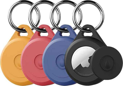 Air tag Keychain Holder Case for Apple Air tag, 4 Pack of IPX8 Waterproof, Fully Shockproof, Anti Scratch Air tag Holder Case for Key, Kid, Bag, Luggage, Pets Collar