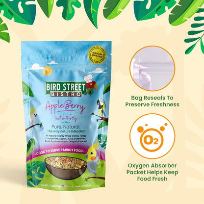 Parrot Food Sample Pack Cooks in as Little as 3 to 15 min | All Natural & Organic Grains and Legumes, Healthy Fruits, Vegetables, and Spices - No Fillers or Additives