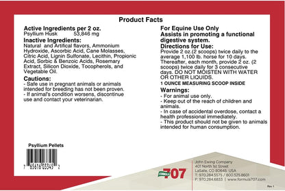 Formula 707 Psyllium Pellets Equine Supplement (12lb Bucket - 48 Day Supply)