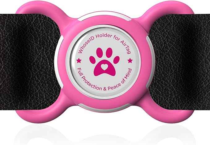Airtag Dog Collar Holder, Durable & Lightweight Airtag Case, Slide-on Waterproof Protective Air Tag Holder for Dog Collar - for Dogs and Cats (Rose, Large)