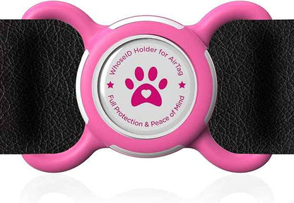 Airtag Dog Collar Holder, Durable & Lightweight Airtag Case, Slide-on Waterproof Protective Air Tag Holder for Dog Collar - for Dogs and Cats (Rose, Large)