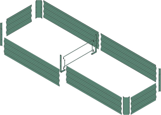 8x2x1ft Metal Raised Garden Bed Kit,Galvanized Garden Bed Box for Vegetables, Flowers, Herbs, and Succulents,120 Gallon Capacity - Green