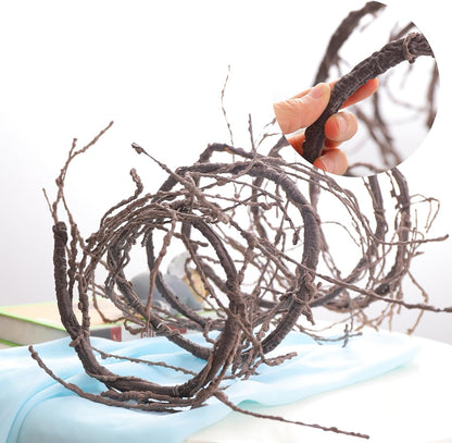 118"/300cm Small Wall Hanging Artificial Cherry Blossom Tree Branches Fake Cane Vines Reptile Plants Grapevine Garland Liana Twigs Wreath for Garden Outdoor Wedding X'Mas Ceiling Decoration