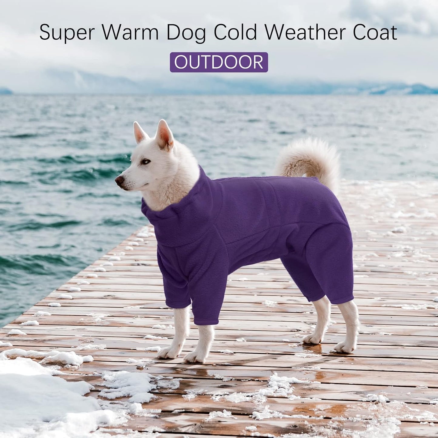 ROZKITCH Purple Dog Coat Pajamas, Pet Windproof Warm Cold Weather Jacket Vest Cozy Jumpsuit Apparel Outfit Clothes for Small Medium Large Dog Walking Sleep Purple 3XL