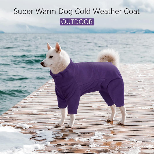ROZKITCH Purple Dog Coat Pajamas, Pet Windproof Warm Cold Weather Jacket Vest Cozy Jumpsuit Apparel Outfit Clothes for Small Medium Large Dog Walking Sleep Purple 3XL