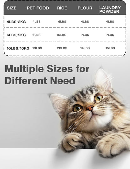 10 lbs Dog Food Storage Container Cat Treat Container with Measuring Cup,Large Dry Pet Food Storage Bin for Cereal, Birds, Rice and Grain