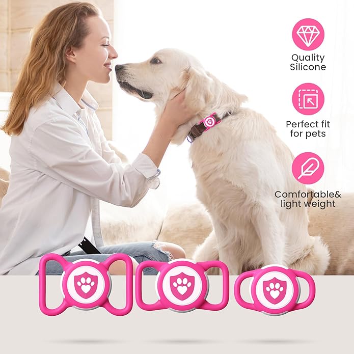 Waterproof AirTag Dog Collar Holder for Apple AirTag QR Code