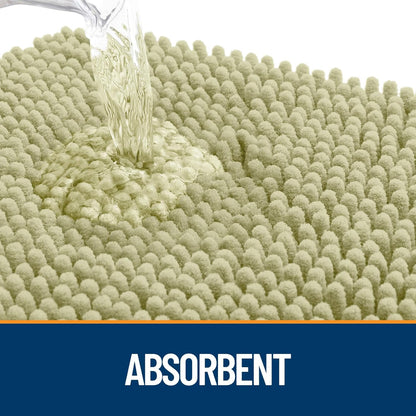 OLANLY Dog Door Mat for Muddy Paws 44x24, Absorbs Moisture and Dirt, Absorbent Non-Slip Washable Doormat, Quick Dry Chenille Mud Mat for Dogs, Entry Indoor Entryway Carpet for Inside Floor, Vanilla