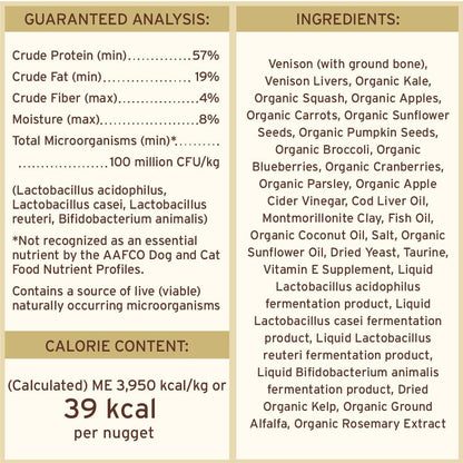 Primal Freeze Dried Raw Cat Food Nuggets Venison, Complete & Balanced Meal or Topper, Premium, Healthy, Grain Free, High Protein Raw Cat Food with Probiotics (5.5 oz)