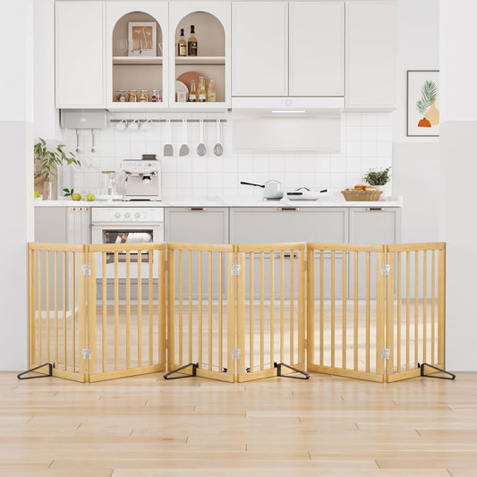 Extra Wide Dog Gates for Doorways, Bamboo Dog Gates for The House Stairs, Freestanding Pet Gates for Dogs, Doogie Puppy Fence Gate