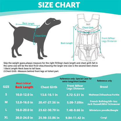 Lukovee Dog Backpack Carrier, Legs Out Easy-fit Dog Front Carrier for Small Medium Dogs, Adjustable Hands Free Dog Chest Carrier for Hiking Cycling (B,Medium)