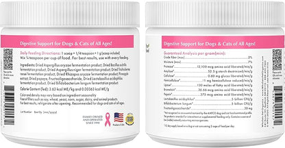 Wholistic Pet Organics Probiotics for Dogs with Digestive Enzymes & Prebiotic Fiber - 2 Oz - Daily Cat & Dog Probiotics for Digestive Health, Anti Diarrhea & Gut Support - Cat Probiotic - 57 Scoops