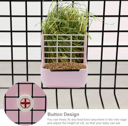 Litewoo Rabbit Hay Feeder Food Bowl Feeding Rack for Small Animal Guinea Pig Chinchilla Bunny Cage Accessories