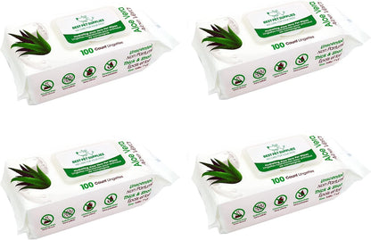 Best Pet Supplies Pet Grooming Wipes for Dogs & Cats,Deodorizer for Coats & Dry, Itchy, or Sensitive Skin, Clean Ears, Paws, Body, & Butt - Hydrating, Aloe Vera, 400 Count.
